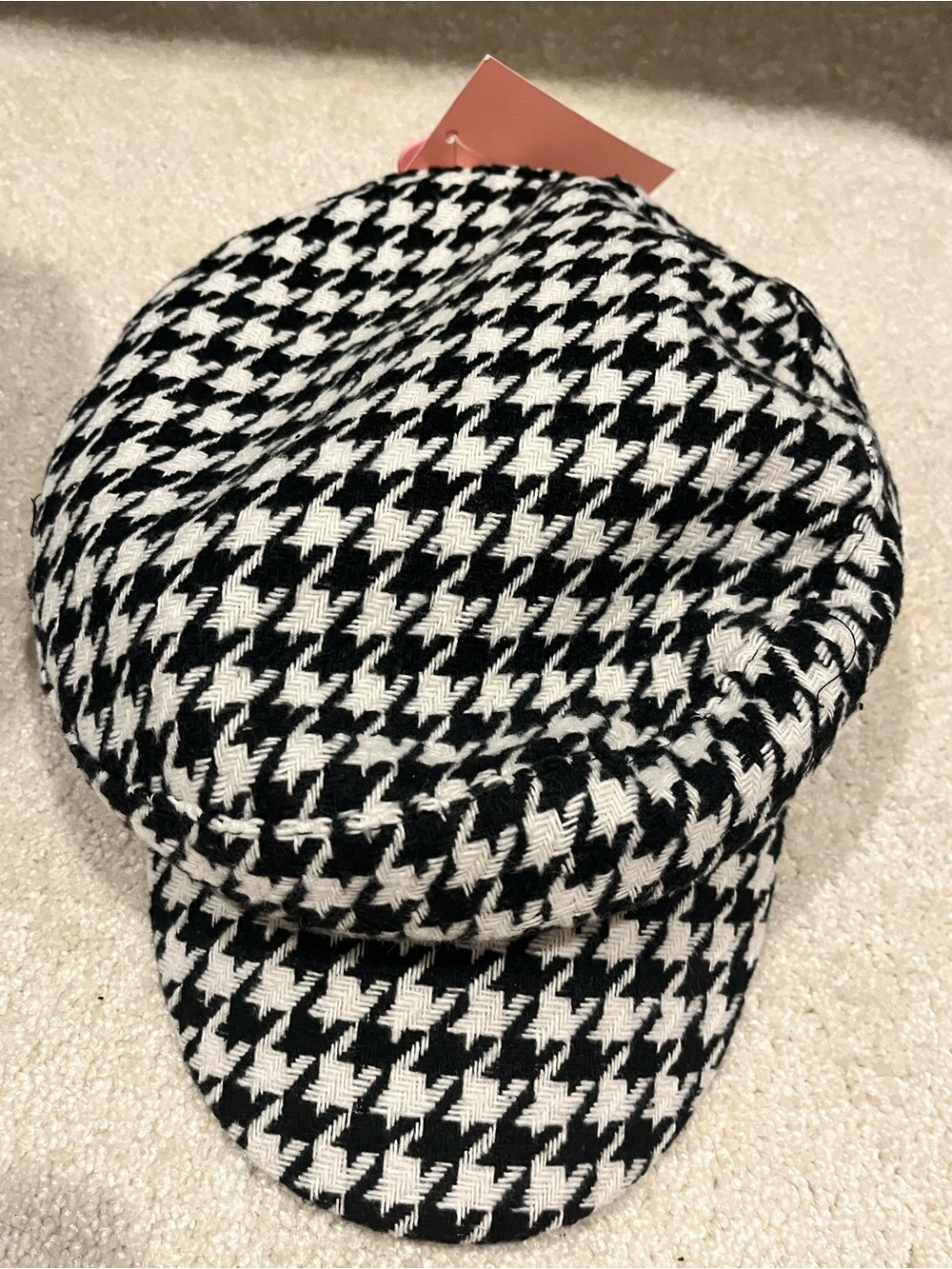 Juicy Couture Black and White Houndstooth Hat